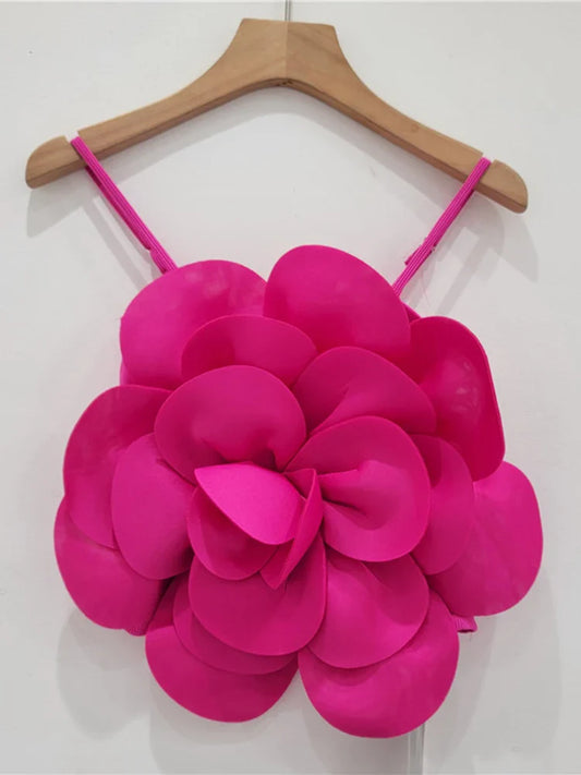 Rosa - Top con una gran flor
