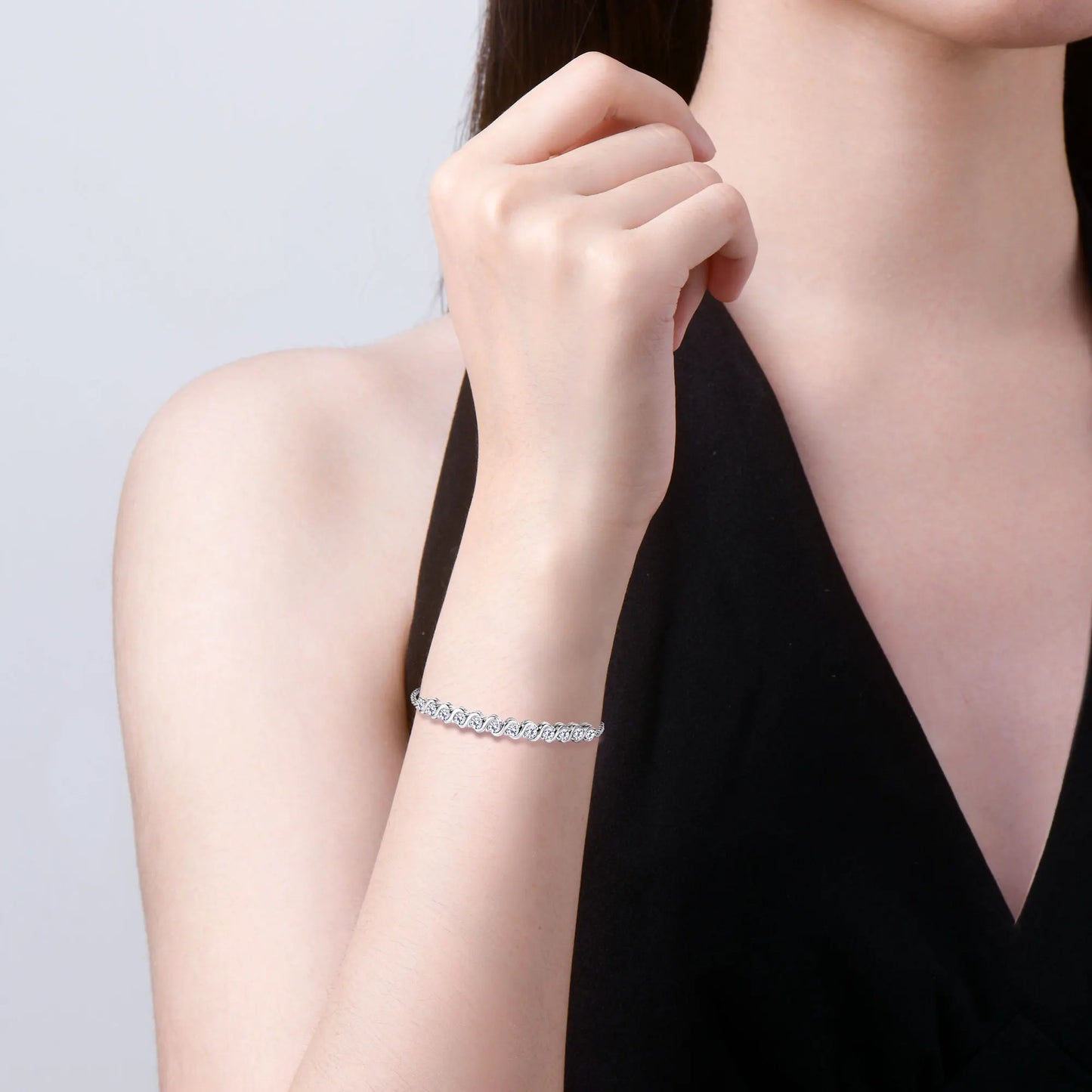 Aurora - Moissanit Armband 3MM 925er Silber Verstellbar