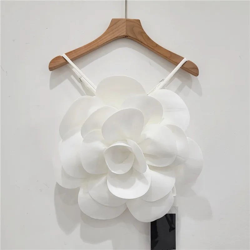 Rosa - Top con una gran flor