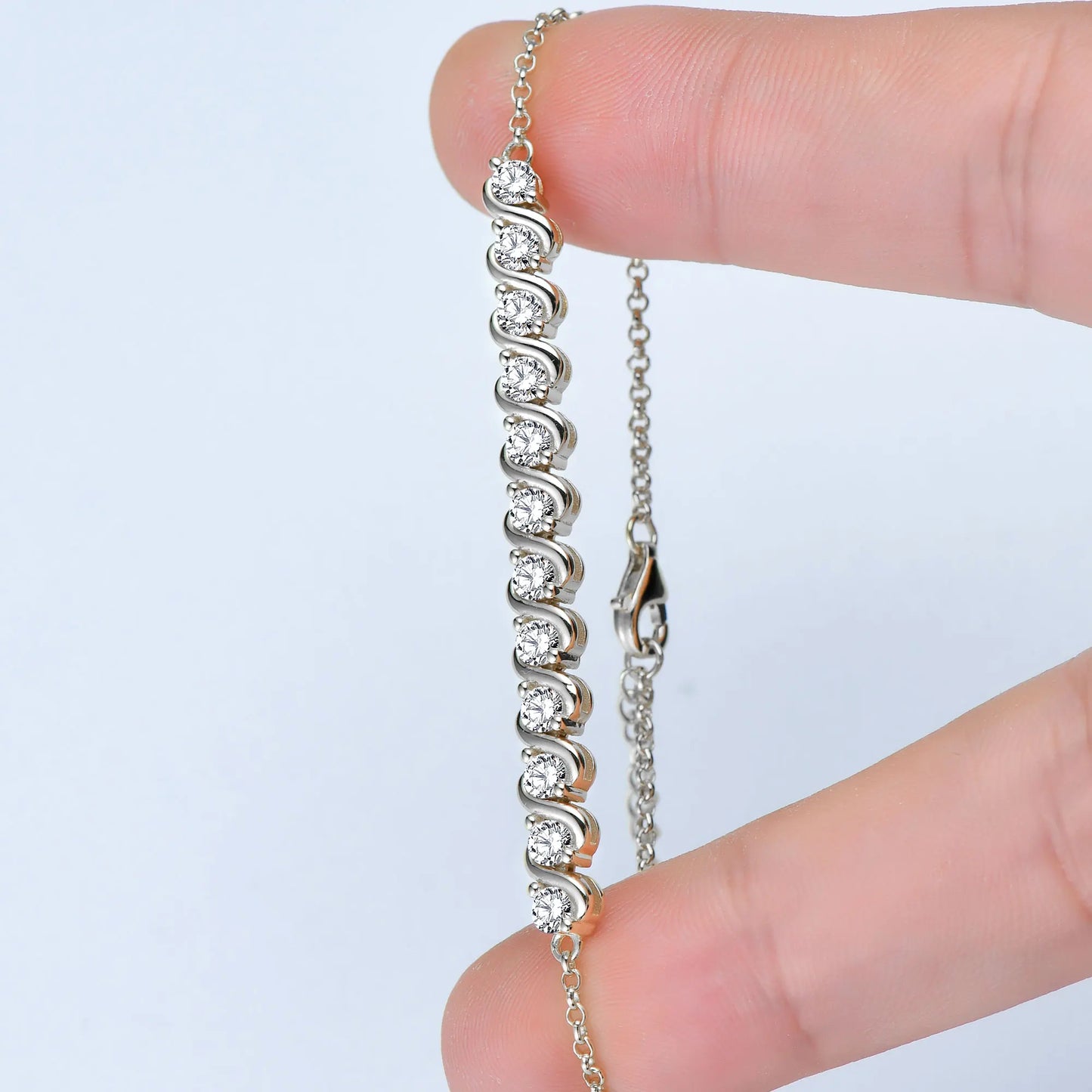 Aurora - Moissanit Armband 3MM 925er Silber Verstellbar