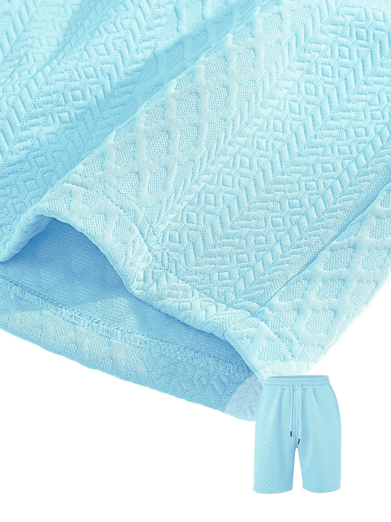 Thiago - Conjunto Polo Jacquard Hombre – Camisa Solapa y Pantalón Corto Verano