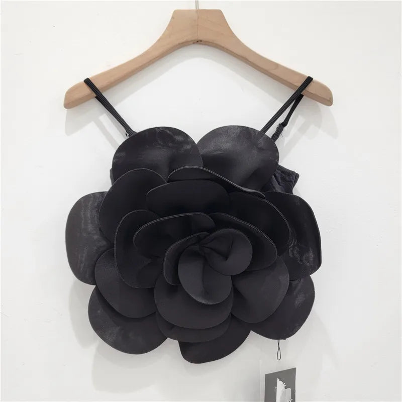 Rosa - Top con una gran flor