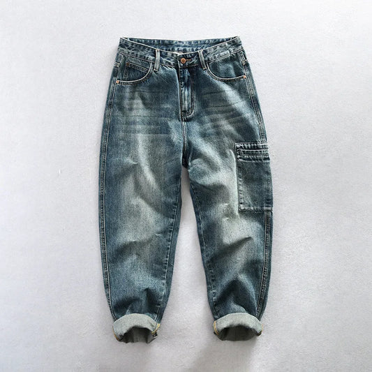 Dante - Distressed Denim-Cargohose