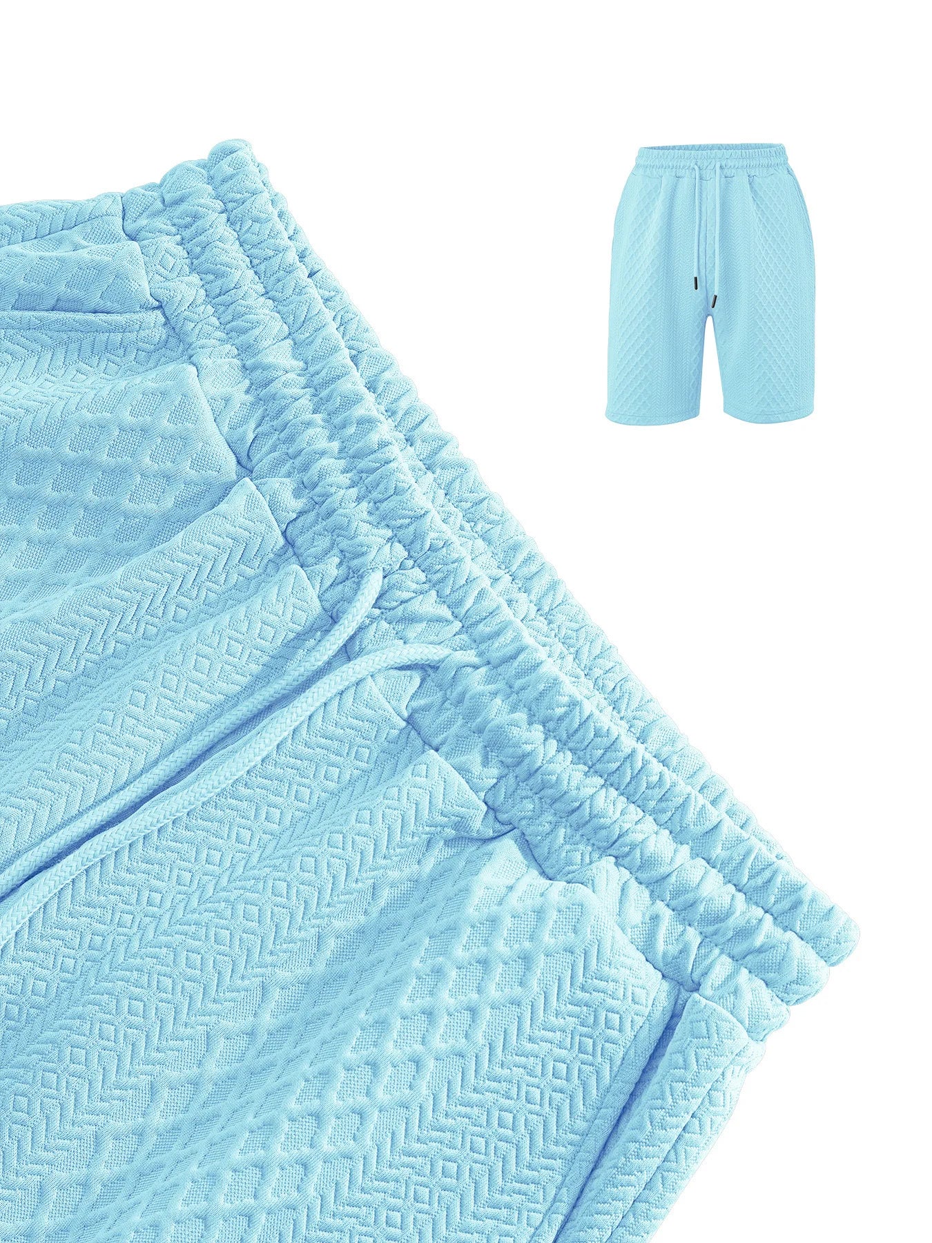 Thiago - Conjunto Polo Jacquard Hombre – Camisa Solapa y Pantalón Corto Verano
