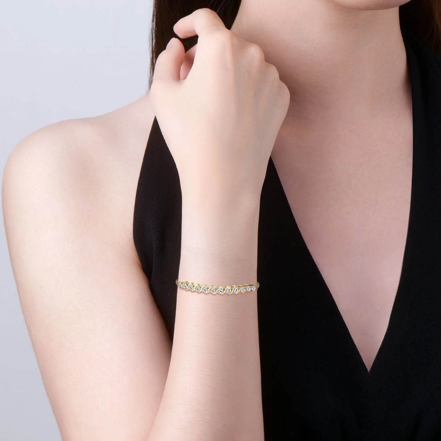 Aurora - Moissanit Armband 3MM 925er Silber Verstellbar