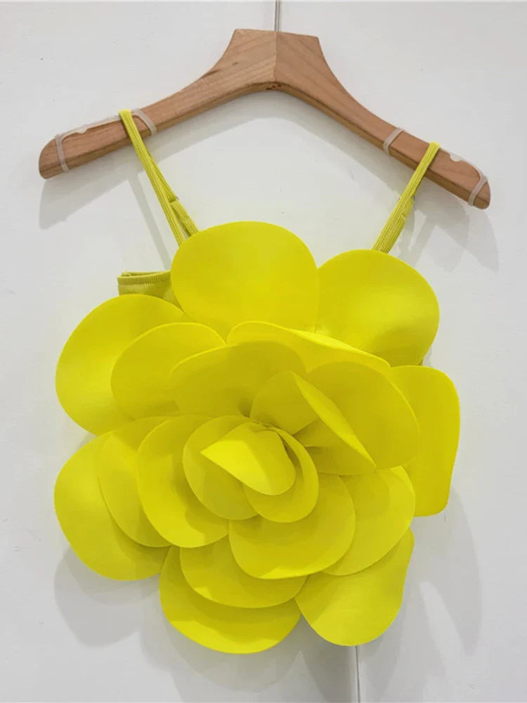 Rosa - Top con una gran flor