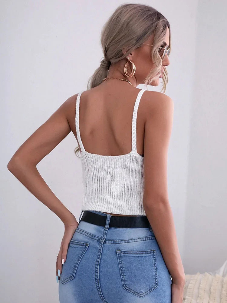 Carolina - Camiseta sin mangas de punto irregular