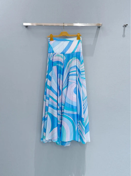 Nadia – Langer Rock mit geometrischem Muster