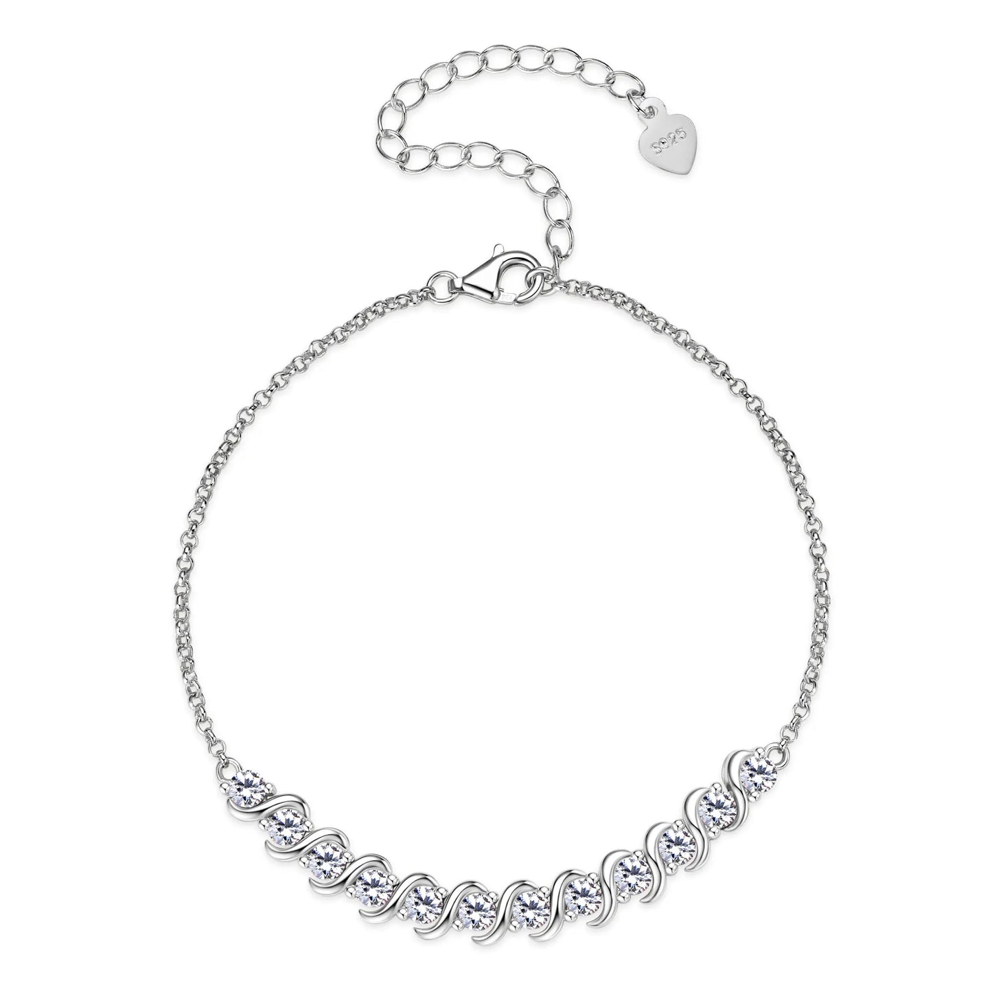 Aurora - Moissanit Armband 3MM 925er Silber Verstellbar