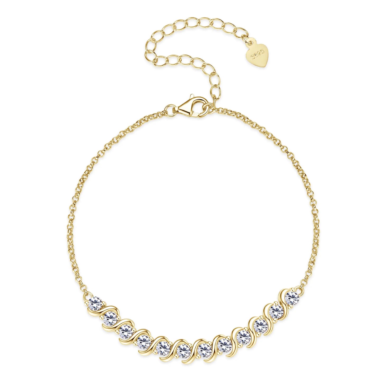 Aurora - Moissanit Armband 3MM 925er Silber Verstellbar
