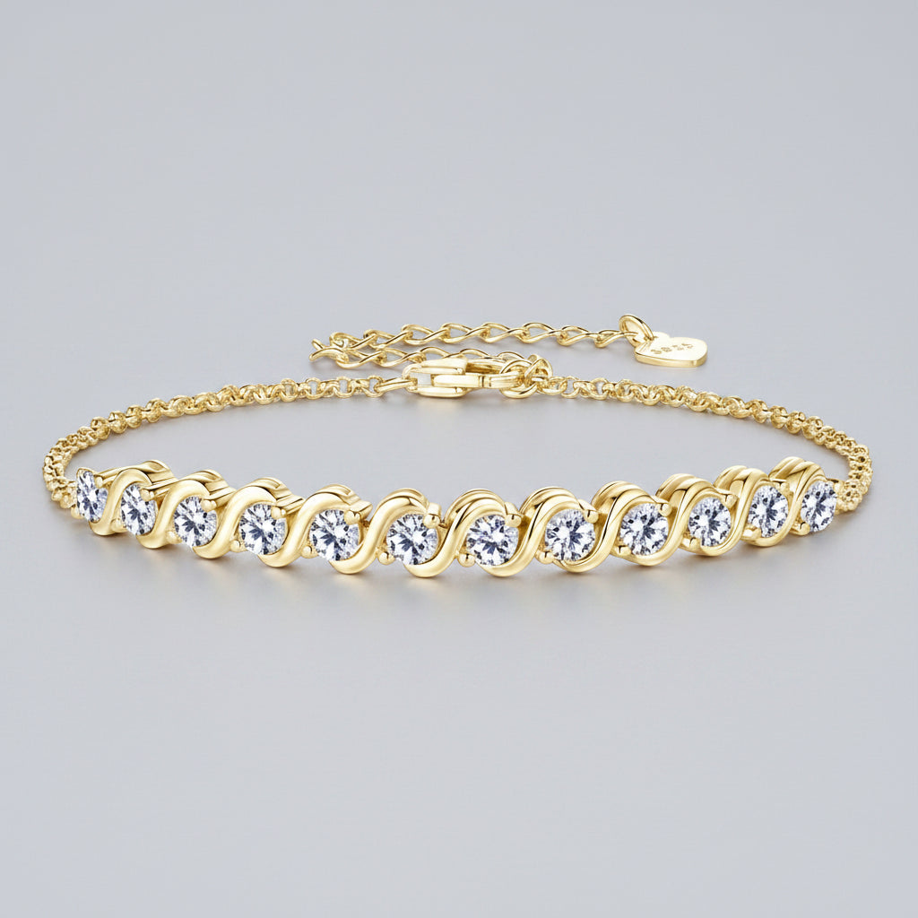 Aurora - Moissanit Armband 3MM 925er Silber Verstellbar